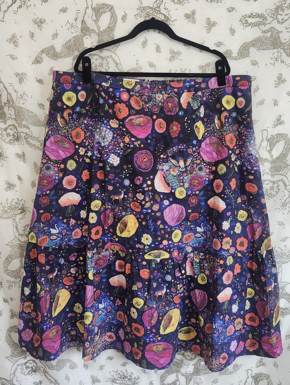 Floral Navy Tiered Maxi Skirt - Navy Floral